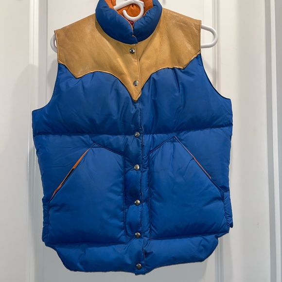 rocky mountain featherbed Jackets & Blazers - Rocky Mountain Featherbed Vintage blue Leather/ Down vest